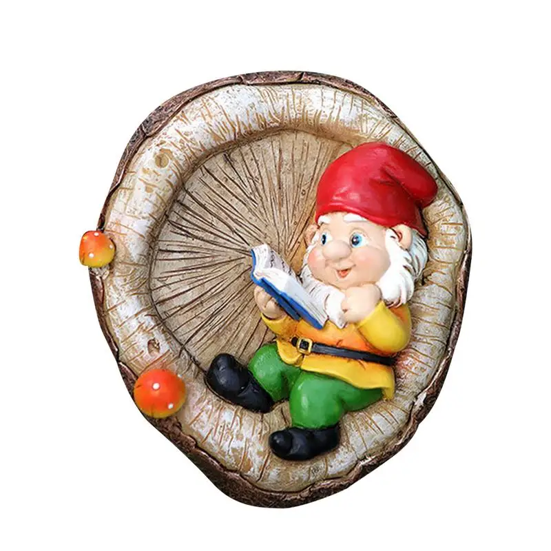 Resin Elf Garden Decoration Cute dvor Čítanie škriatkov vonkajšie sochy živice záhradné škriatkov