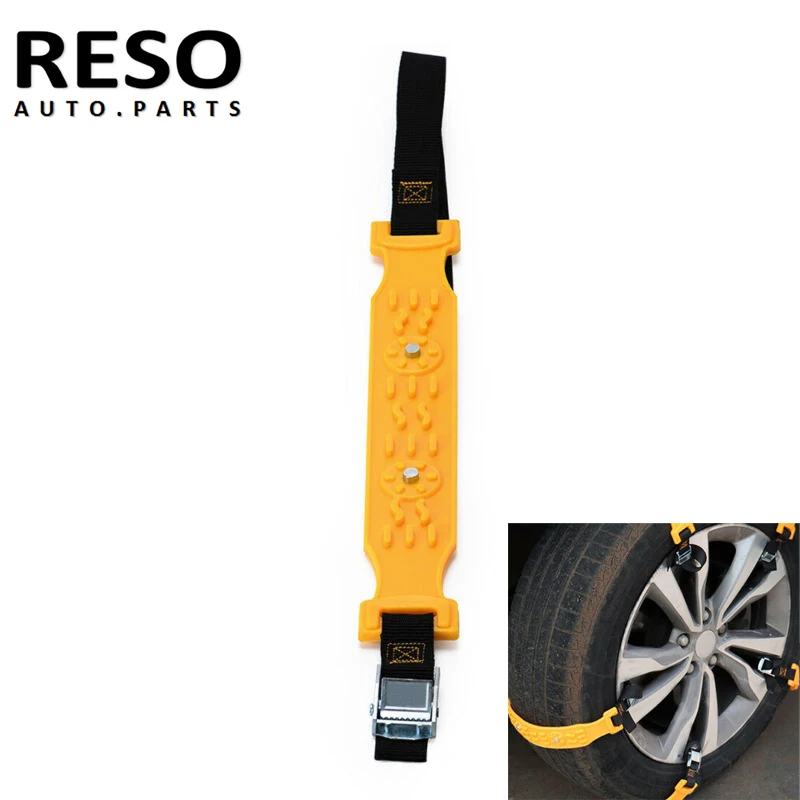 Reso Car Winter Tire Wheels Snehové reťazce vonkajšie protišmykové opasky núdzový kábel zimný vonkajší pohotovostný reťazec RSC632