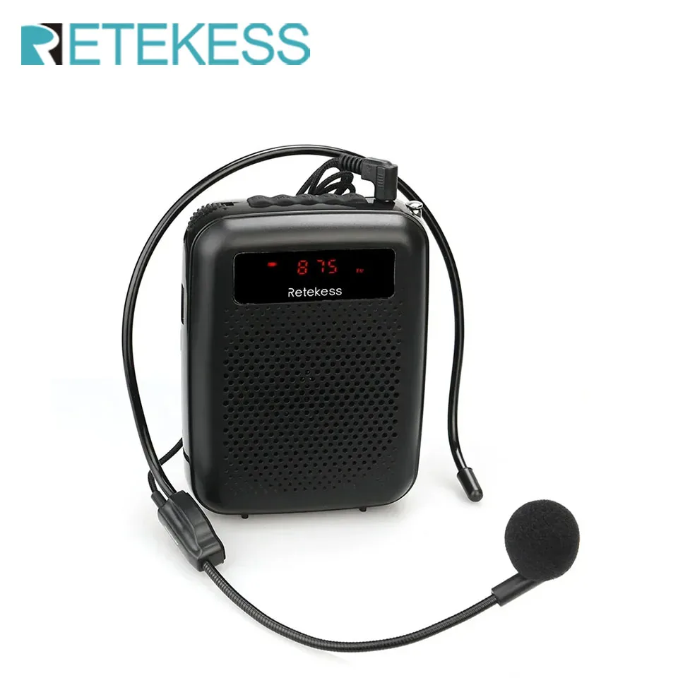 Retekess pr16r megaphone prenosný hlasový zosilňovač mikrofónový reproduktor 12w FM nahrávanie mp3 prehrávač FM Radio Tour Guide Expet výučba výučba