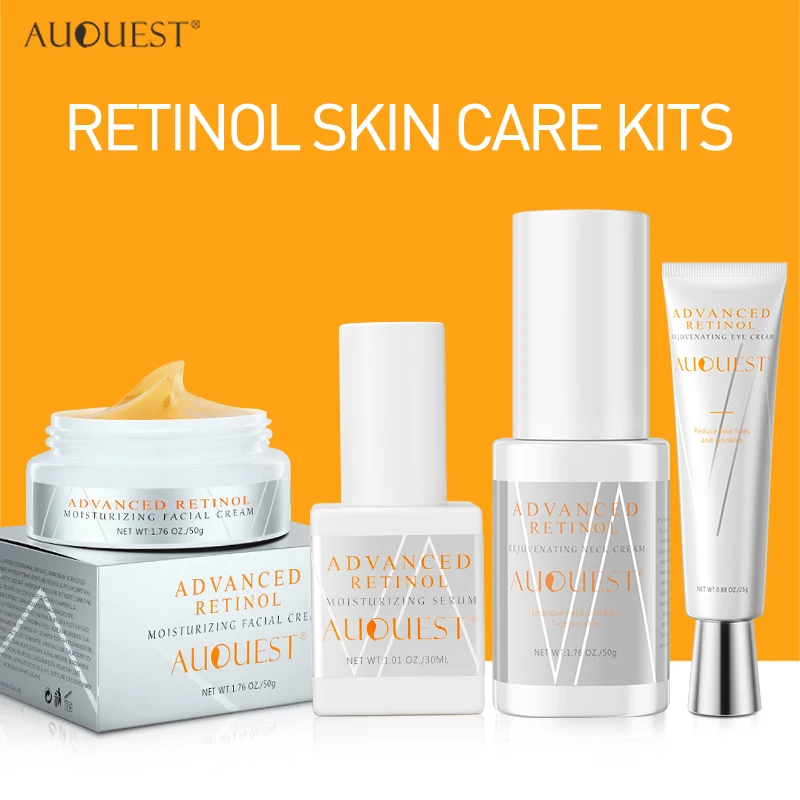 Retinol anti vrásky kožné súpravy s krémom tváre tváre sérum Anti tmavá cirkula očný krém a krémové krémové súpravy na starostlivosť o pleť