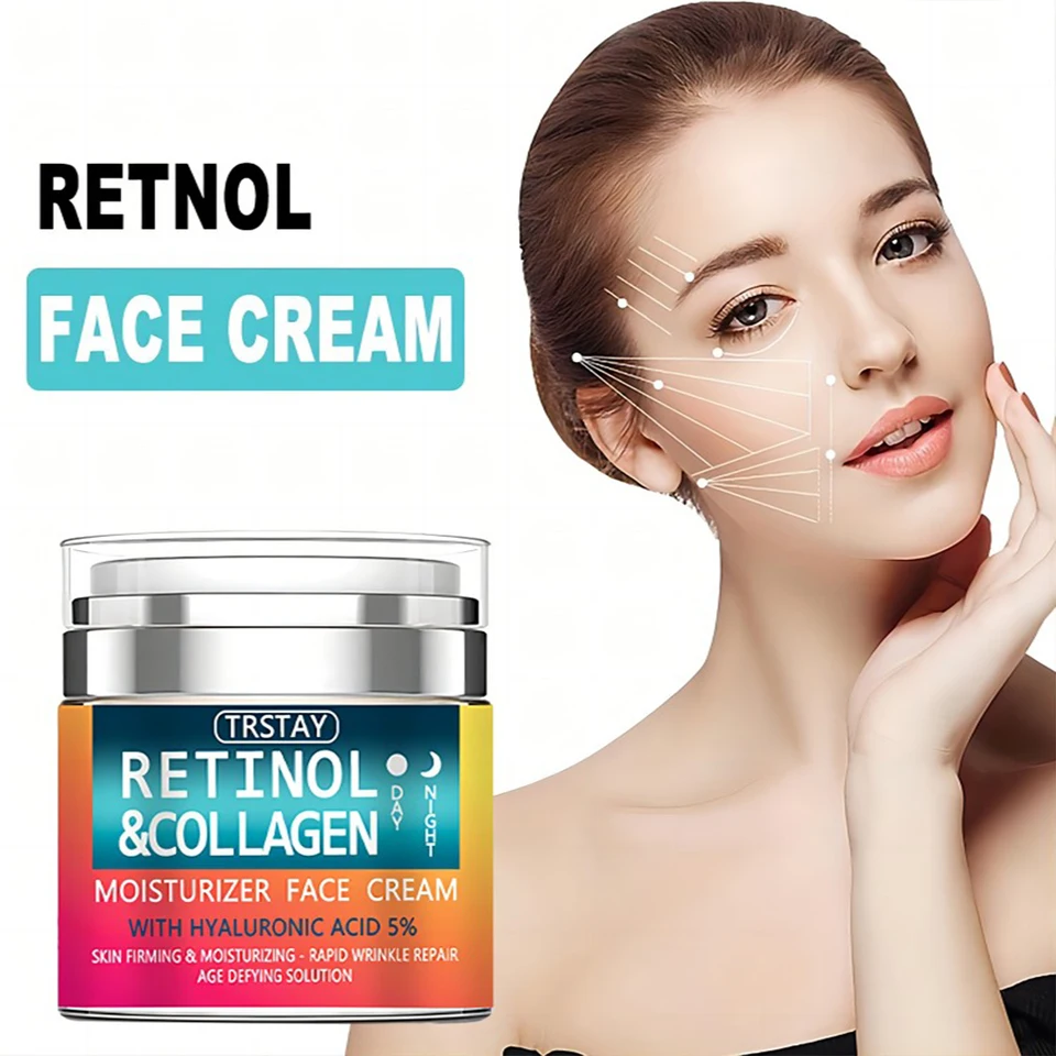 Retinol kolagén Hydratačný krém na tvár, mierny a neprácatý, zvlhčuje a zvlhčuje pokožku