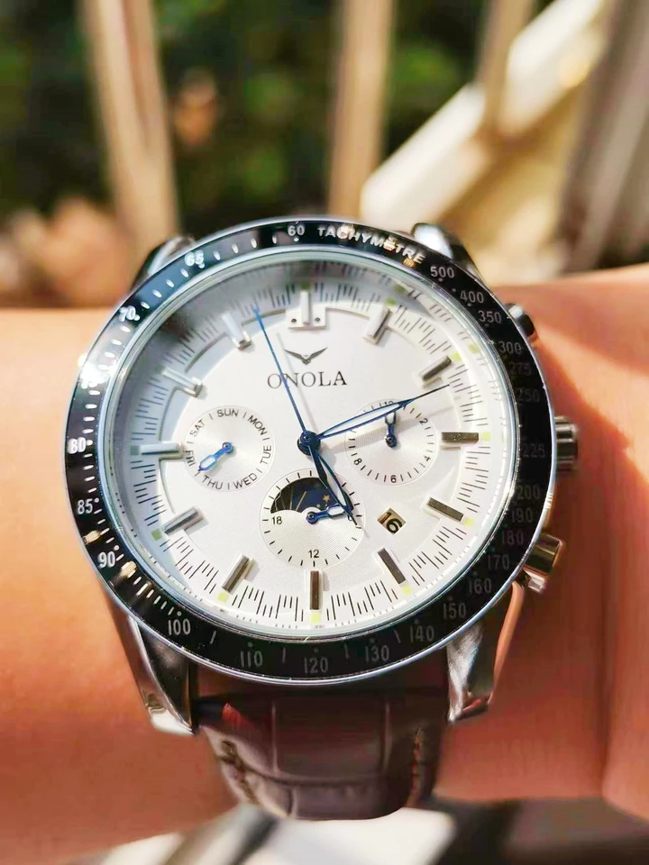 Retro 1963 hodinky Pilot Automatické mechanické multifunkčné 6-ihlové lunárne fáza Tvrdý chlapík letecké hodiny luxusné muži Wistwatch