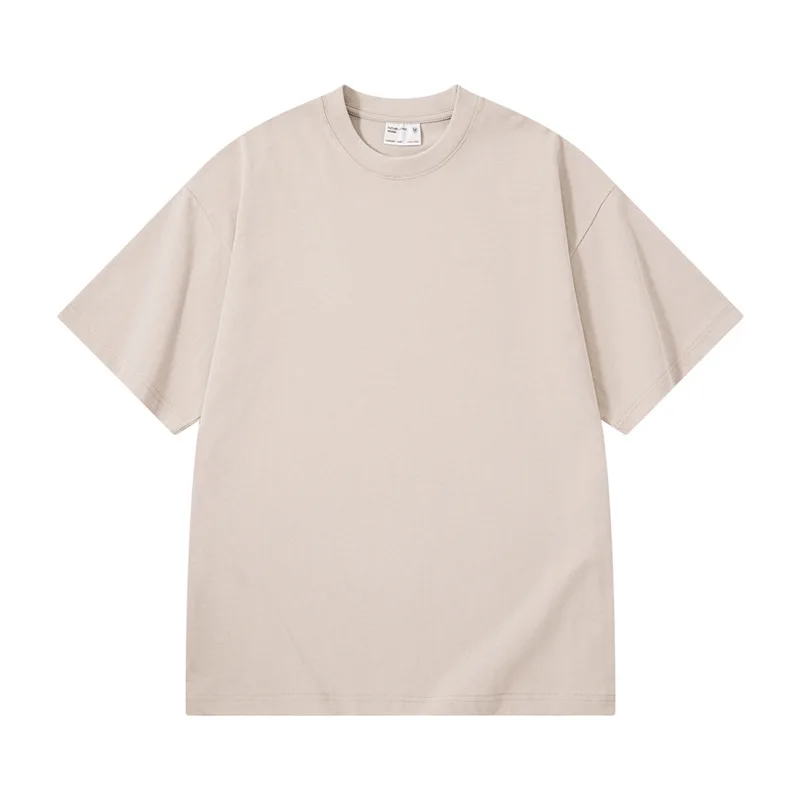 Retro 300g ťažko rozčúlené bavlnené tuhé farebné tričko Pánske trendy značky premyté staré rameno s krátkym rukávom s krátkym rukávom Dámske leto