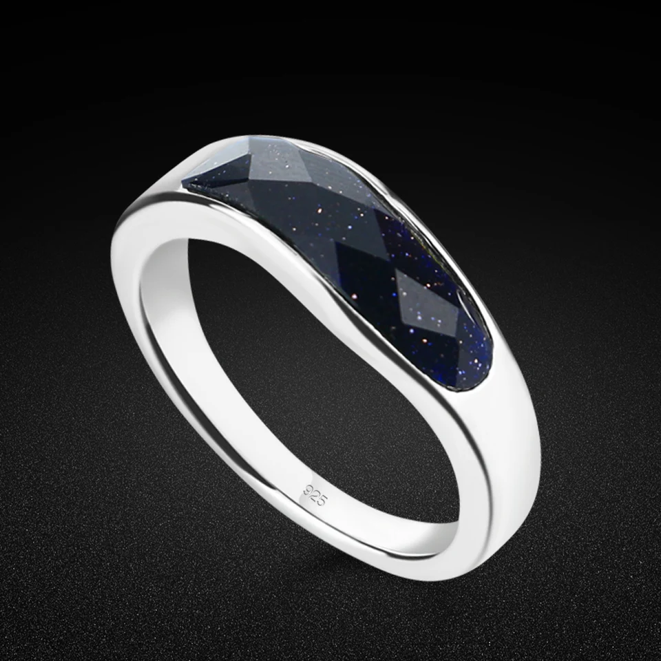 Retro 925 Sterling strieborný prsteň vyvýšené čierne Onyx prstene pre ženy pre ženy Valentín pre neho darček pre šperky