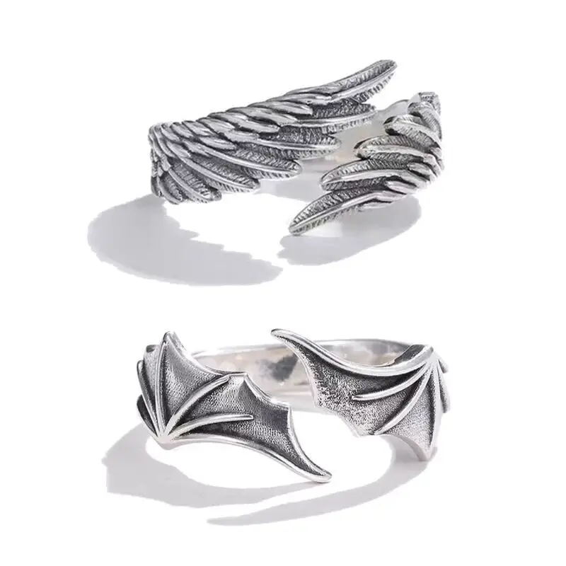 Retro anjel Demon Demon Wing Couples Rings Fashion Men Dám