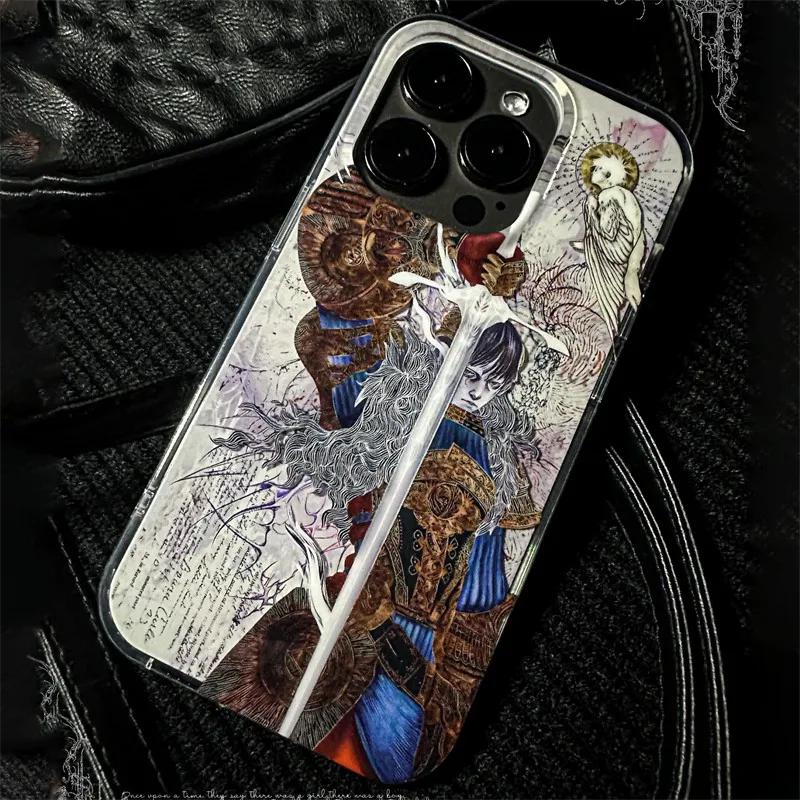 Retro anjel krížový puzdro pre Samsung Galaxy A73 A72 A55 A54 A53 A52 A34 A33 A32 A23 A14 A13 4G 5G Feather Texture Texture Hard Cover