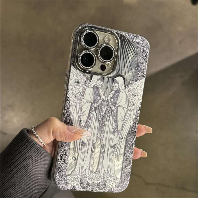 Retro art gotická socha Diamiond Puzdro pre Samsung Galaxy A73 A72 A55 A54 A53 A52 A34 A33 A32 A23 A14 A14 A13 4G 5G Cover Cover Cover