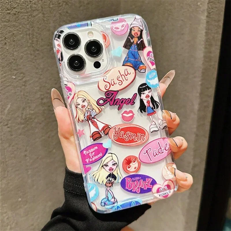 Retro Cartoon Money Girl Air Cushion Telefón puzdro pre iPhone 11 12 13 14 15 16 Pro Max xs x xr 7 8 plus SE 2020 2022 Clear Cover