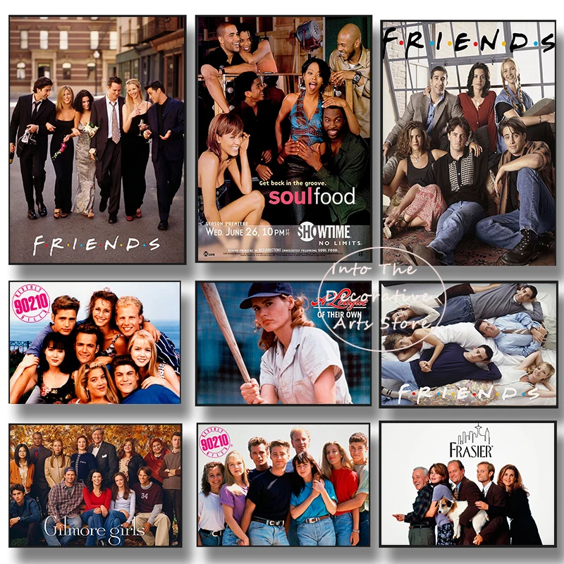 Retro Classic TV Show Series Of-Friends 90210 Movie plagáty a výtlačky plátno