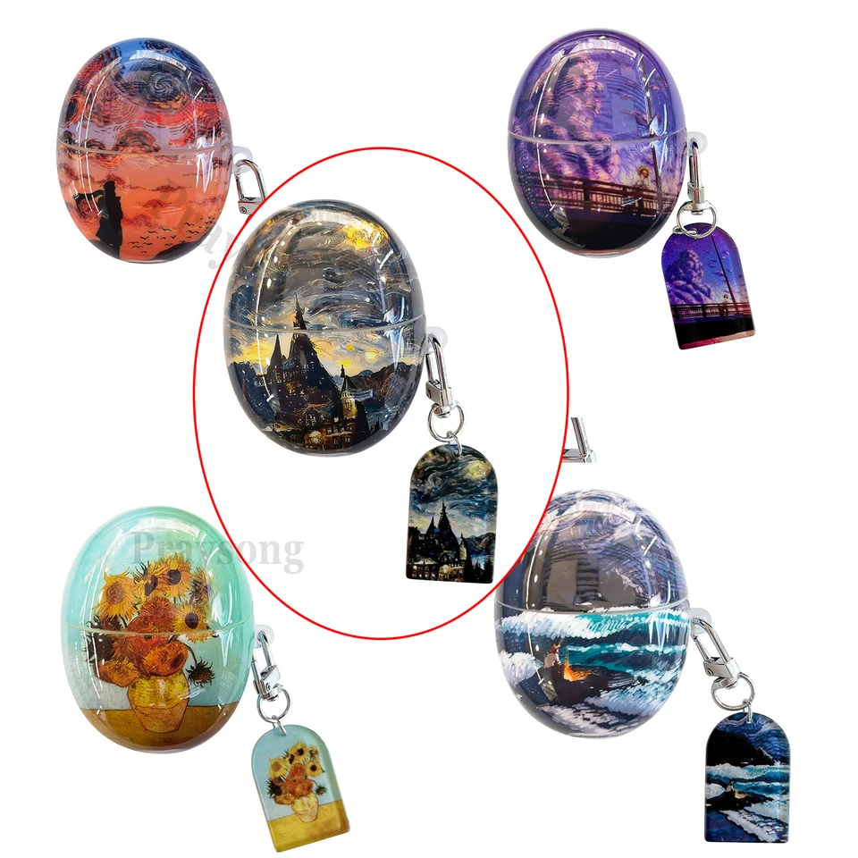 Retro Cover for Huawei FreeBuds 5 Case Creative Van Gogh Protective Case pre FreeBuds 5 Case for Huawei 5 Funda Box Bag Painting