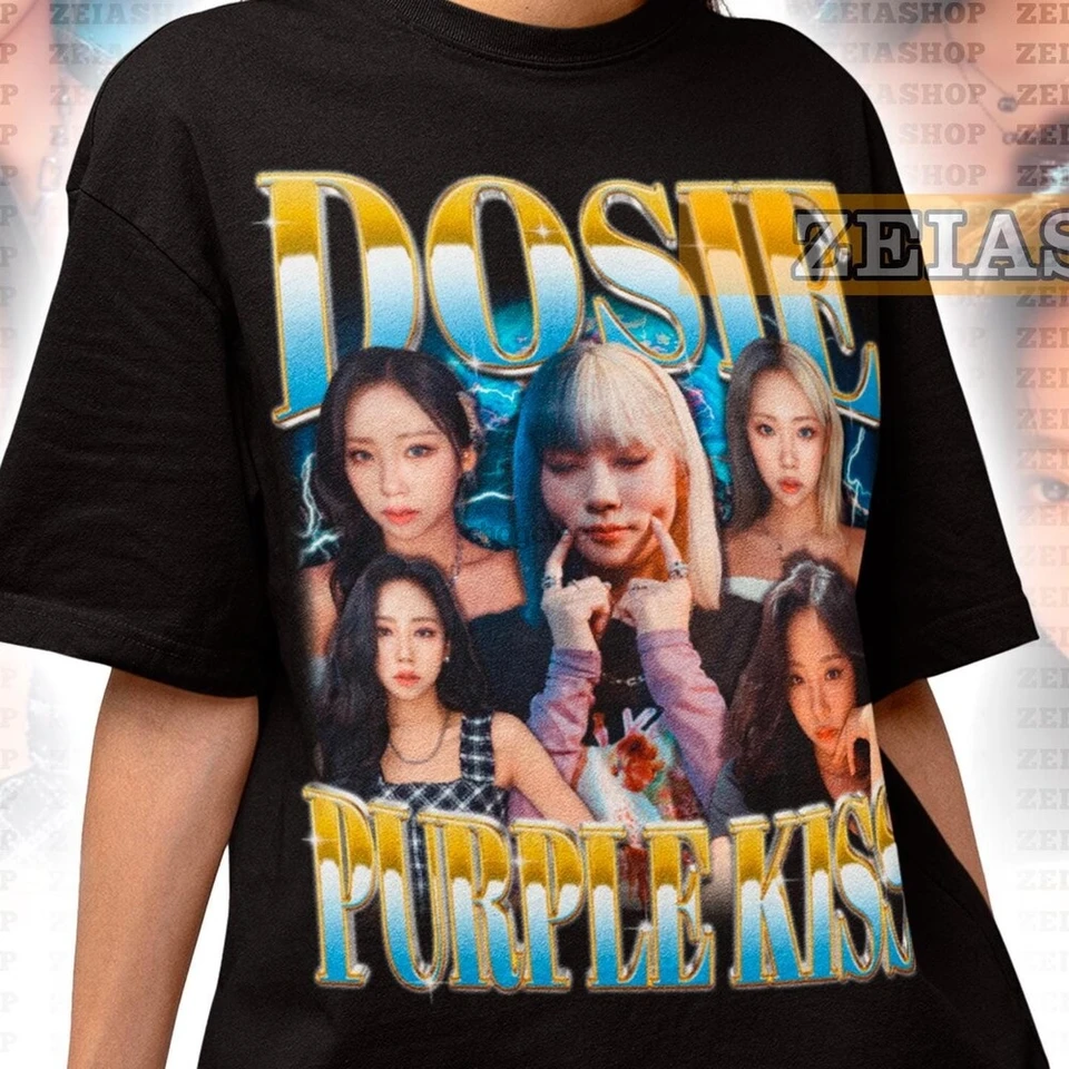 Retro dosie Purple Kiss Tričko - Purple Kiss Sweater - Purple Kiss Fan Merch - Purple Kiss Gift - KPOP Tirkera - KPOP DARTE FOR