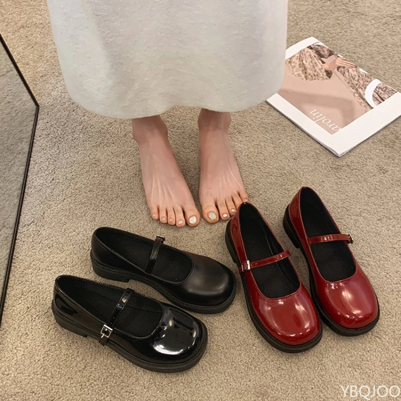 Retro francúzske kožené topánky okrúhle prsty elegantné vysoké podpätky Lady Mary Jane Comfort Shoes Oversabilné trendy dámske vysoké podpätky Mujer