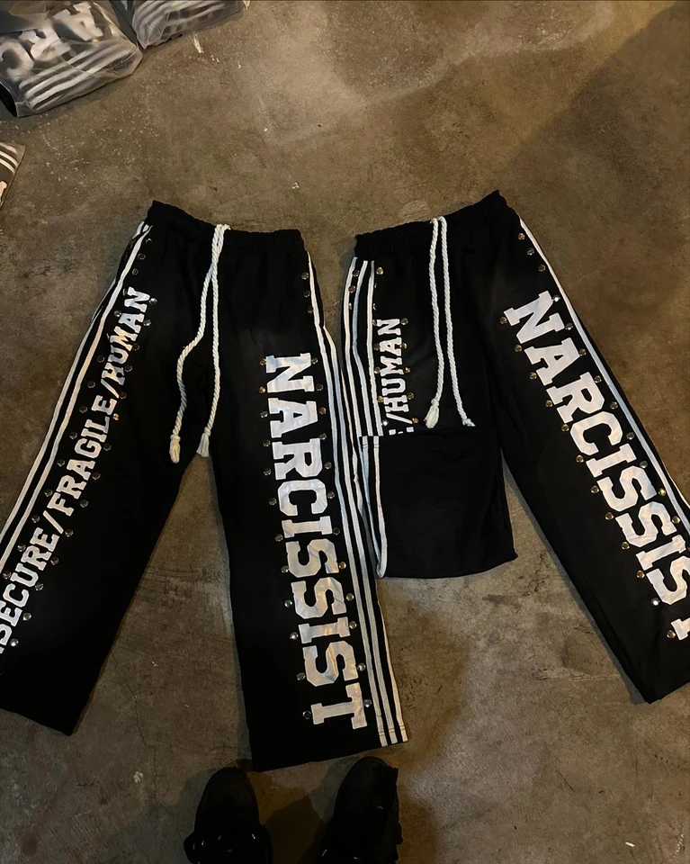 Retro gotická dvojdielne set ležérne tracksuit Men Hot vŕtačka Patchwork y2k oblečenie pre mužov hip hopové tepláky tričká Streetwear