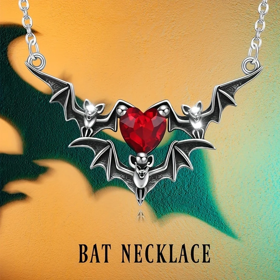 Retro Halloween Bat Wing Love náhrdelník - retiazka Devil CollarBone Halloween Prázdninová večierka Obliekanie darček