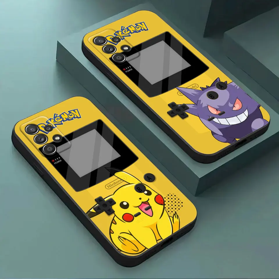 Retro hra Game Console Pokemon Logo Pase pre Samsung Galaxy A15 A25 A24 A23 A22 A21S A20S A13 A10 A05S A04 A03 A14 Čierna obal