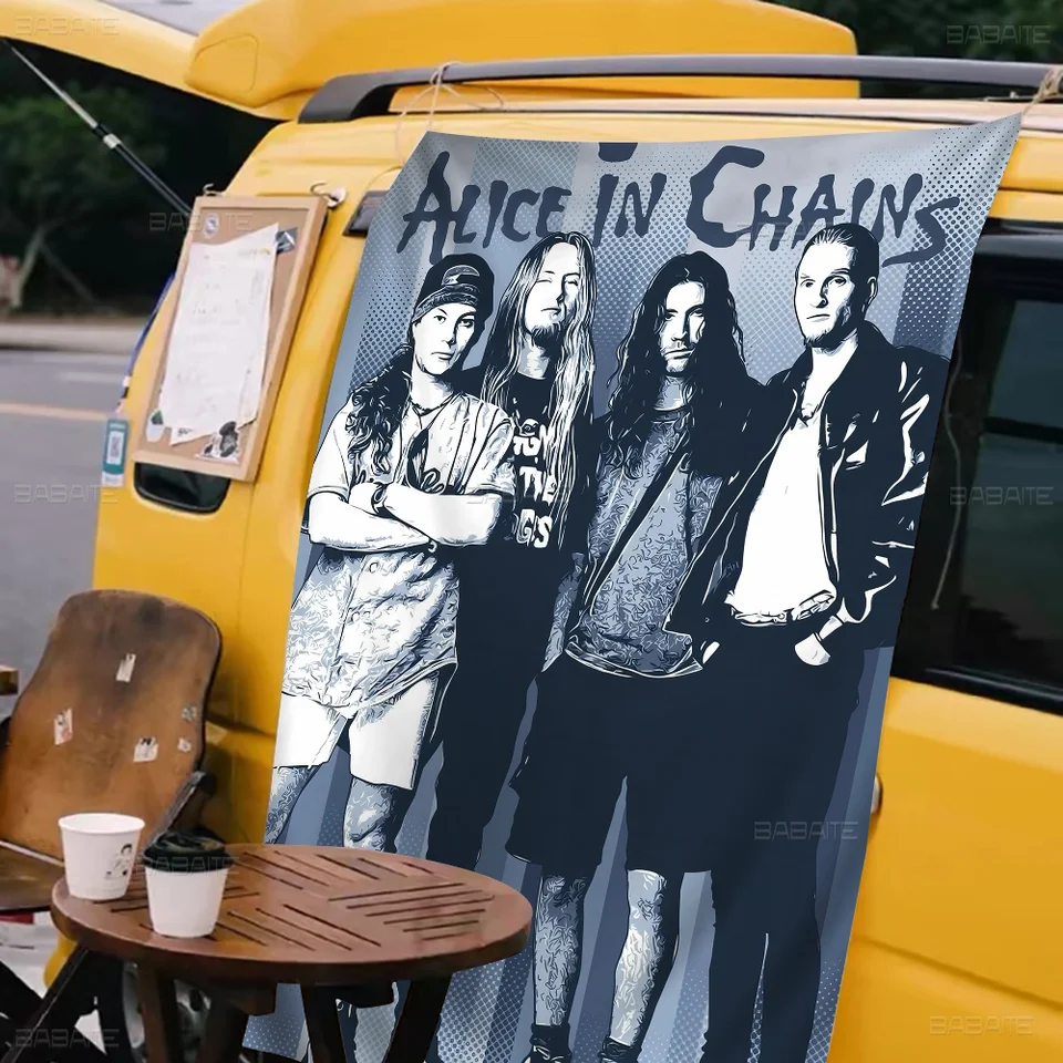 Retro hudba Alice in Chains DIY vlajka pre rodinnú skupinu Photo obývacia izba domáca koľaj