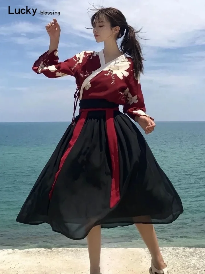 Retro japonský štýl vintage haori kawaii dievčatá ženy predzreté kimono šaty na párty yukata ázijské oblečenie sukne Vestidos hanfu
