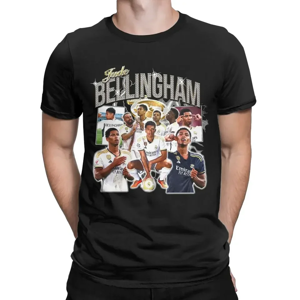 Retro Jude Bellingham Bootleg Outfits Tričko pre mužov Futbalový víťaz Vintage bavlnené letné tričká