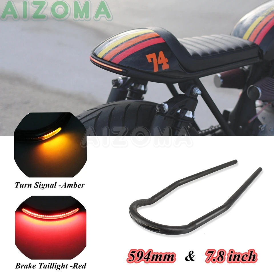 Retro kaviareň Racer Sedadlo Soot Universal LED rám Taillight Hoop pre Yamaha Ducati Honda Fl Cb Cm Cl Gl Vlx 125/250/350/450/500/650
