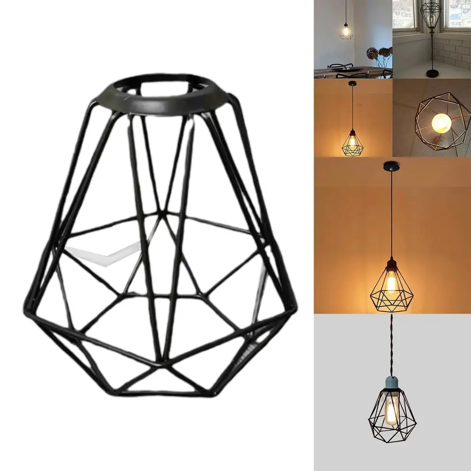 Retro kovové tkané lampa s lampami prívesok Svetelné odtiene pokrývajú ochranné tienidlá pre jedáleň kaviareň Hotel Light Cover