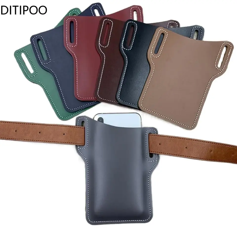 Retro kožené puzdro na telefón Creative Pase Bag Polster na beh na turistickú lezec
