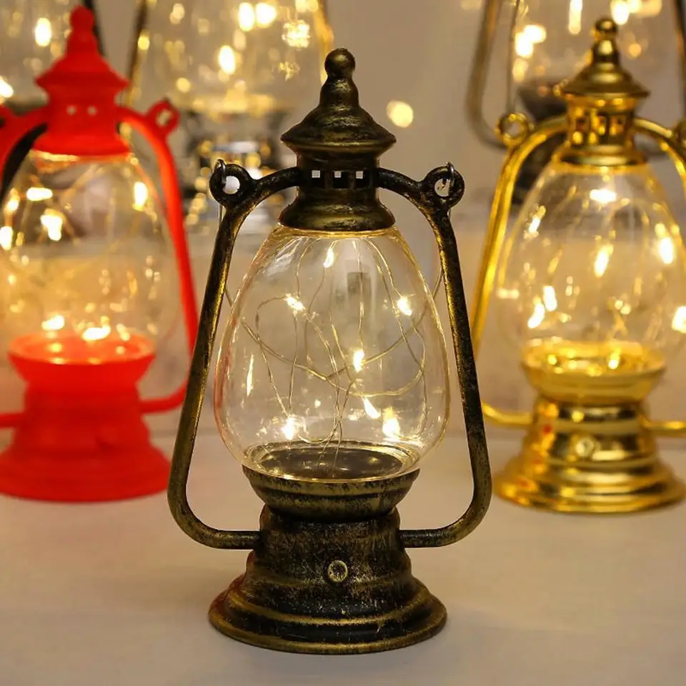 Retro LED olejová lampa Lantern simulácia petrolej svetla Multifunkčná elektronická sviečka svetlo závesné ozdoby Vianoce dekorácia