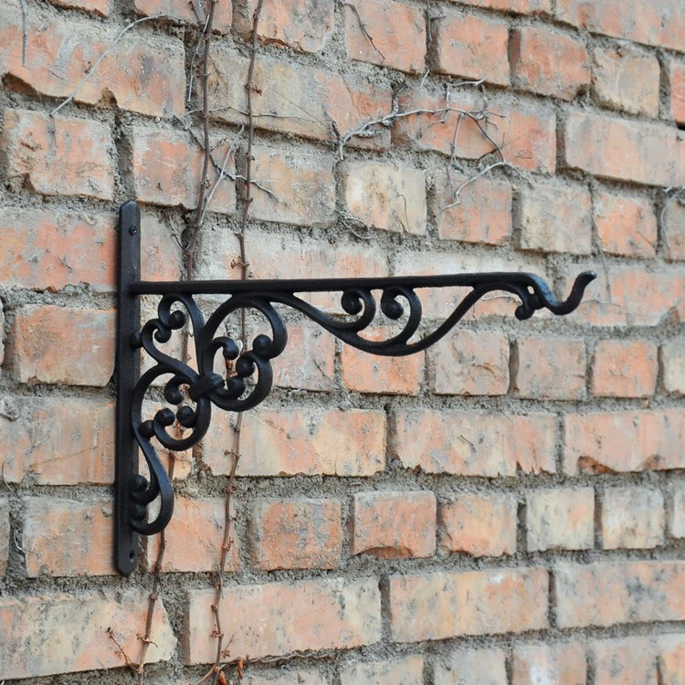 Retro liatinový háčik mimoriadne dlhé kované železo luxusné nástenné hák lampáš visiaci kôš orchide rastlinný nádvorie nástenné dekorácie staré.
