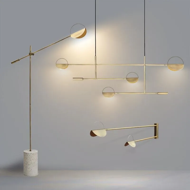 Retro luster bolia opúšťa ľahká dekorácia čierna a zlatá dizajnér luxusná lineárna lampa Minimalistické stravovacie príbehy Decor Light