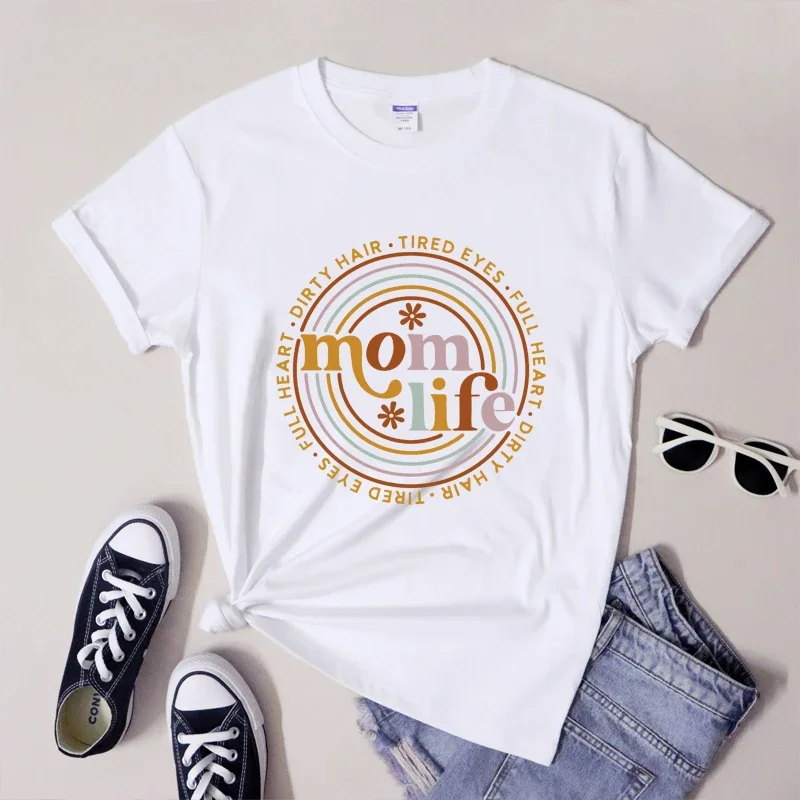 Retro mama Life Tričko 5xl sarkastické ženy Hipster materstvo grafické tričko Top roztomilé darčekové tričko Deň matiek