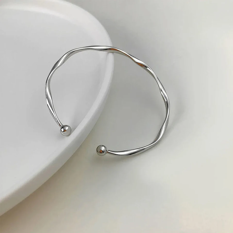 Retro manžeta náramok zlata strieborná farba Otváranie Bangles Ženy Minimalizmus TWRED WRIST ŠPECKY DOSTATOČNÉ