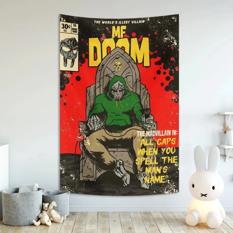 Retro MF Doom plagáty tapisérie spevák vintage domáca izba bar