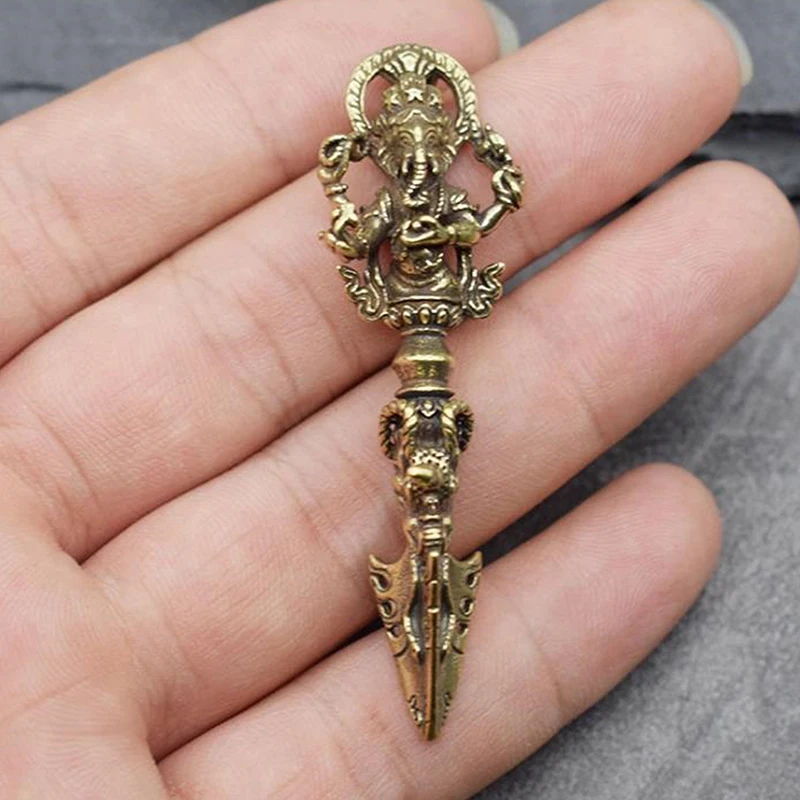 Retro mosadz feng shui thajský slon bohov miniatúr domáci dekorácie Budhistické magické plody figuríny medené artefakty ozdoby