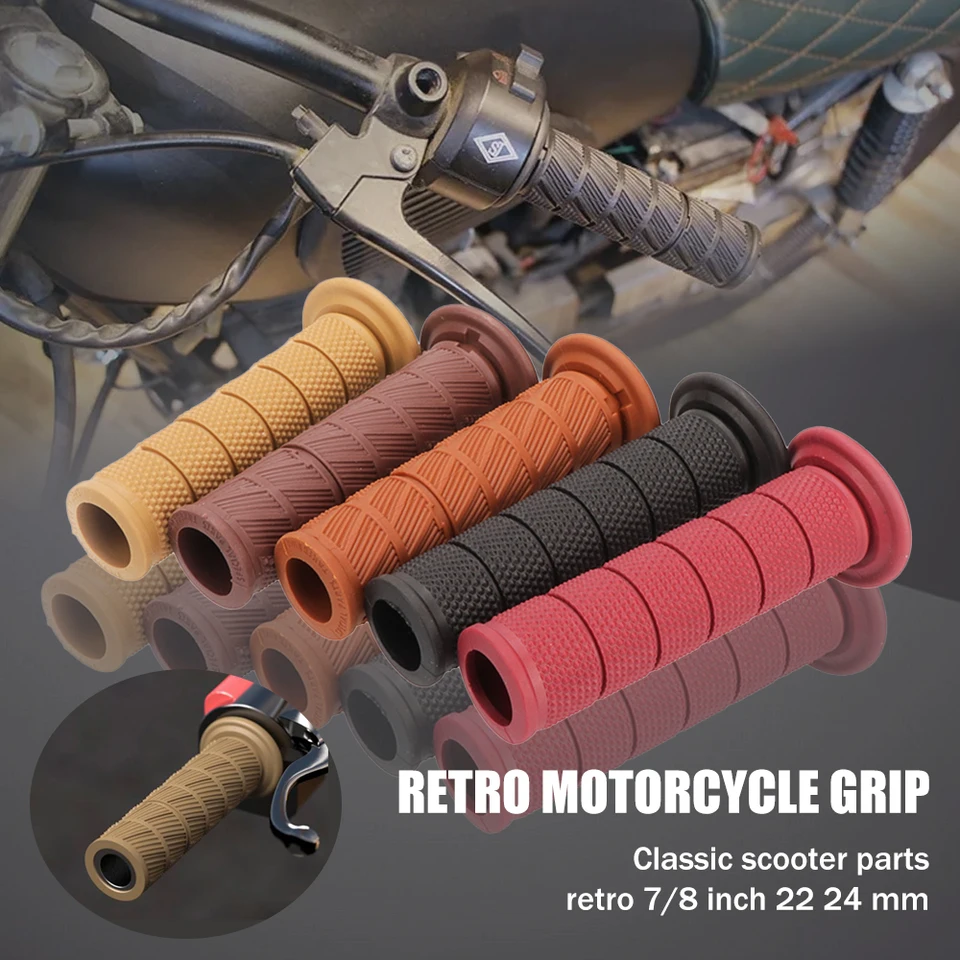 Retro Moto Grip Classic Scooter Parts Vintage 7/8 