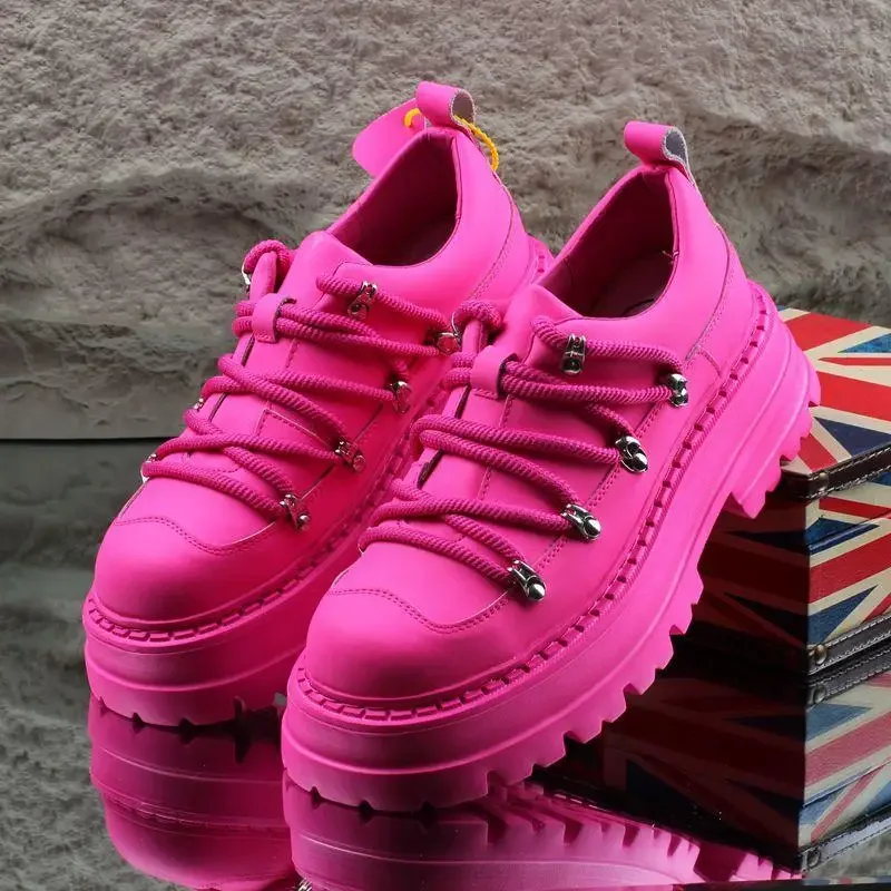 Retro mužské motocykle topánky White Red Red Sole rock punk členok členok elastické kovbojské topánky okrúhle špičky kožené topánky Pišlovo