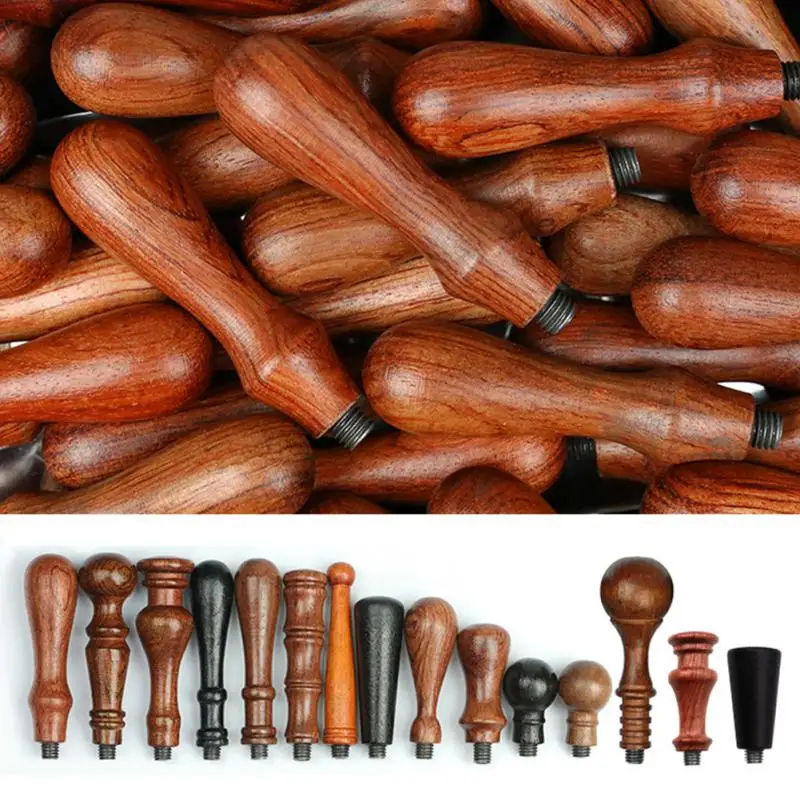Retro pečiatka drevená rukoväť ružovky rukoväť na rukoväte Copper Paint Rukovň