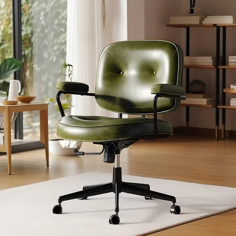 Retro počítačová stolička Domáca spálne stolička Kreslo Kreslo Pohodlné sedavé spálne stoličky Zadná lavica ergonomické otočné stoličky
