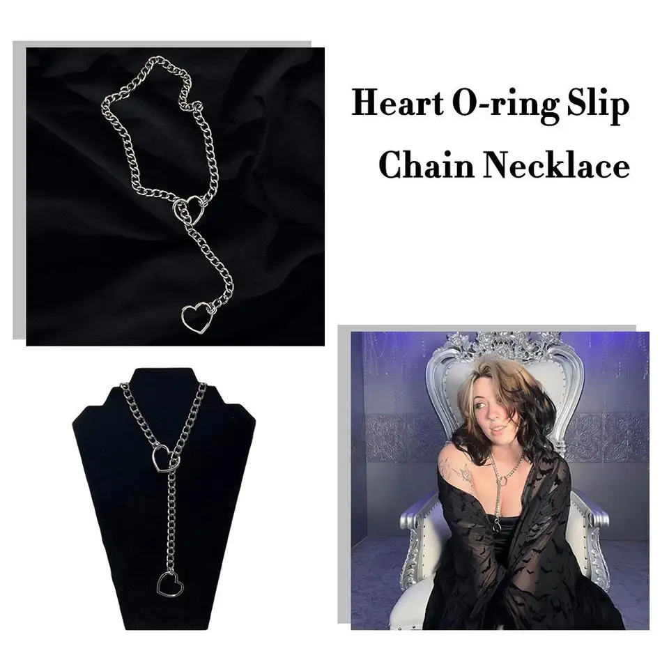 Retro punk kovový reťazec dámy srdce o sklz retiazku hop jednoduché bedrové srdce všetko osobnosť náhrdelník Hip Hipklace u9x7