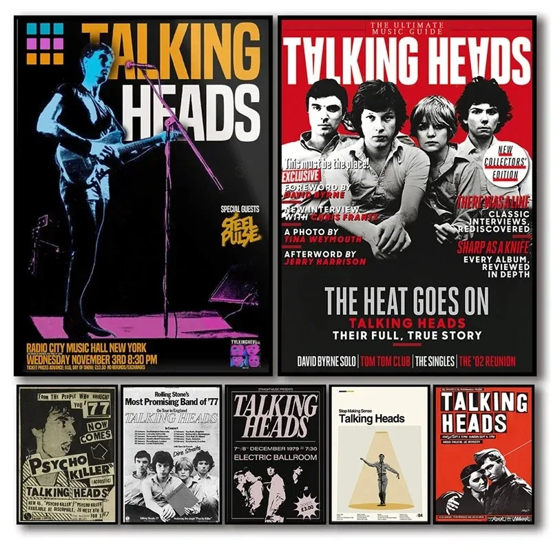 Retro punk plagát estetická hudba album rock Psycho Killer Talking Head Canvas maľba nástenná maľba nástenná izba dekor