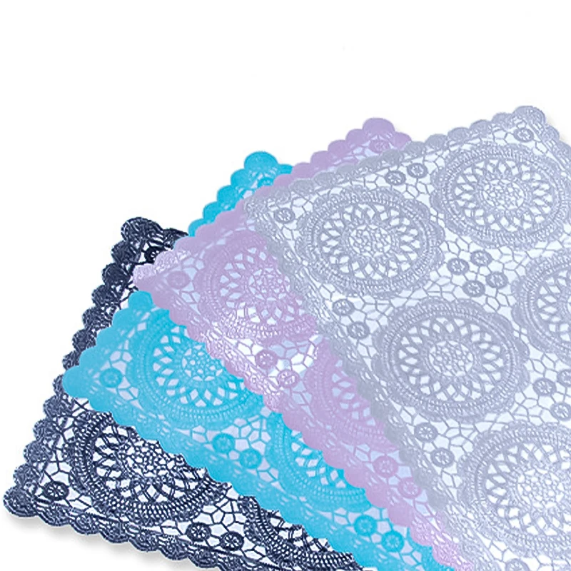 Retro PVC Placemats Európsky štýl čipkovaný kvetinový tlačový stôl Mat Rats odolná voči skĺznutiu stolových podložiek jedálenský stolík Domáca dekorácia
