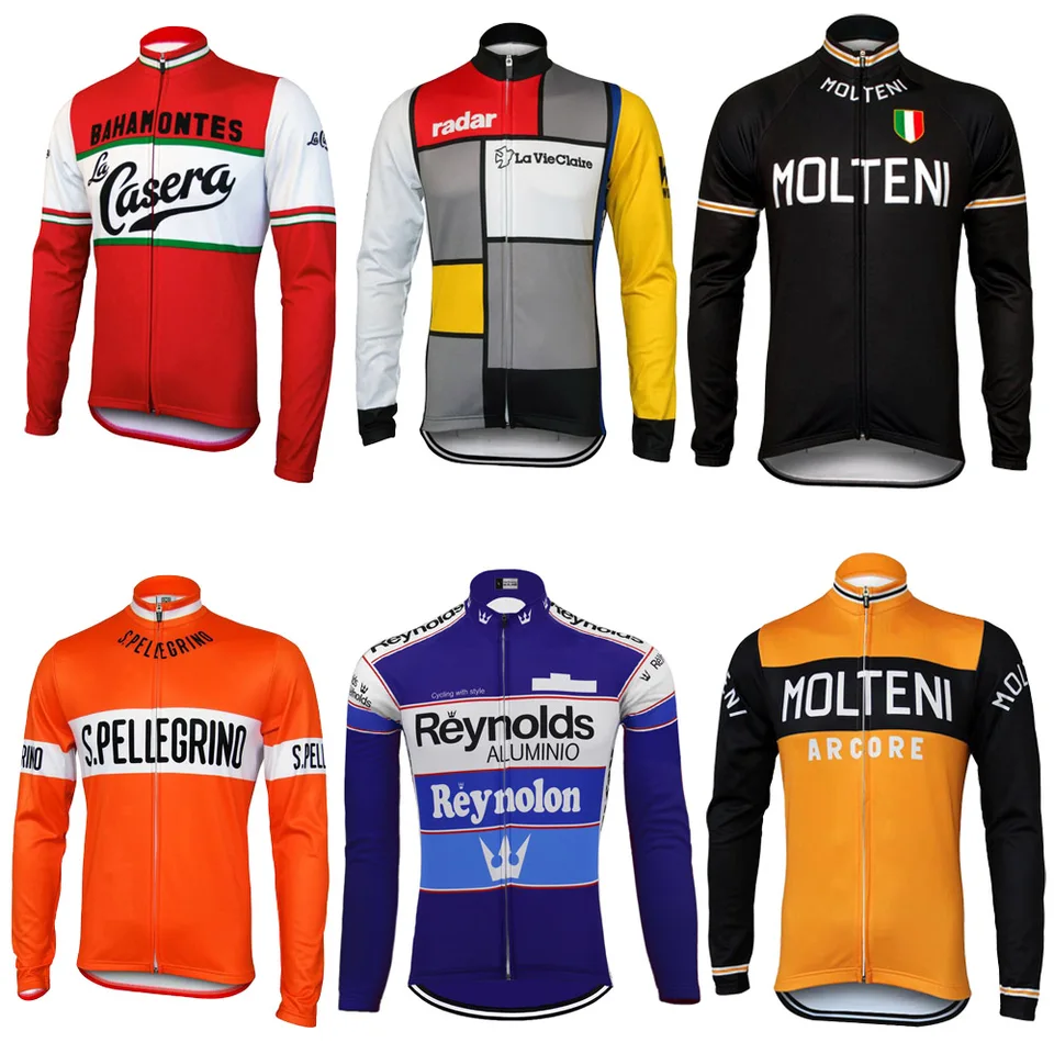 Retro rukávy cyklistické dres Men Molteni Bike Clothing tenký vonkajší športový dres MTB