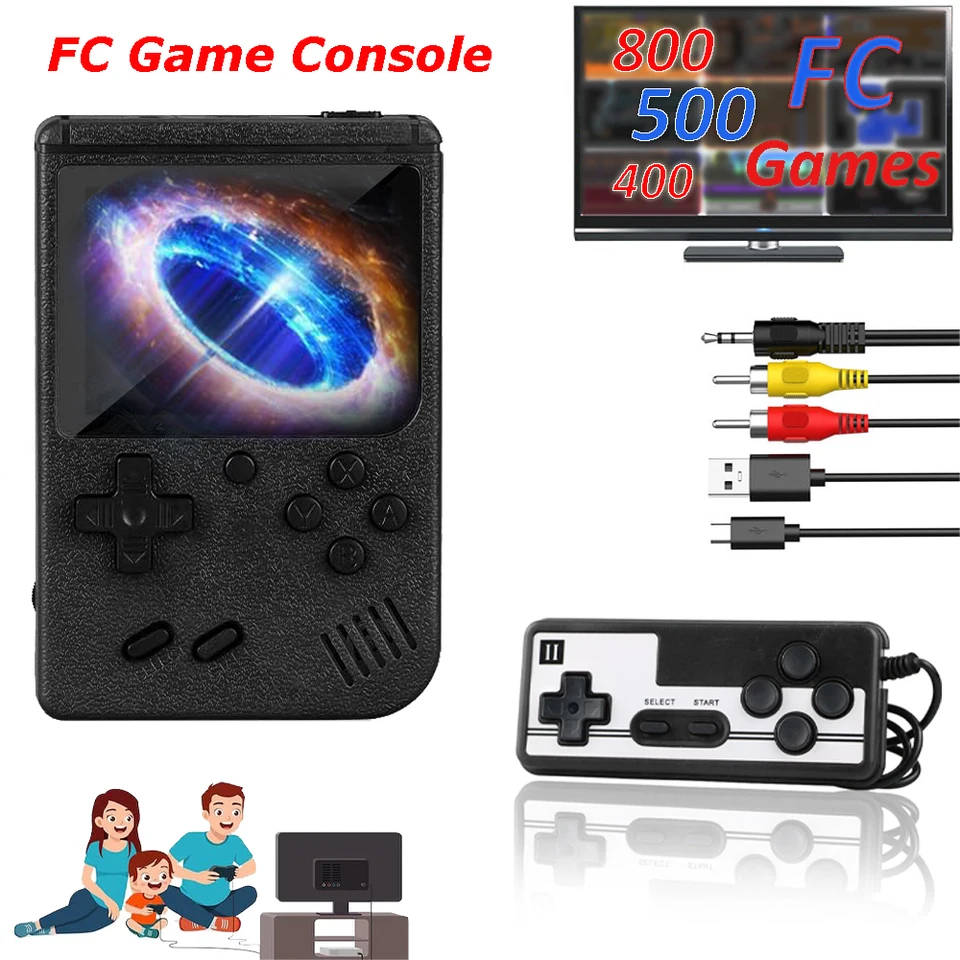 Retro ručná hra s hernou konzolou s 800 FC Classic Games Výstup 2 prehrávače 3,0-palcový prenosný retro videohový hráč prehrávač