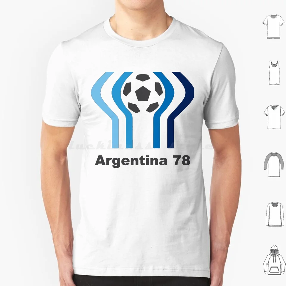 Retro slovo pohár logo T košeľa bavlnená muži Ženy DIY Tlač futbalu Argentína Maradona 78 Vintage logo futbal