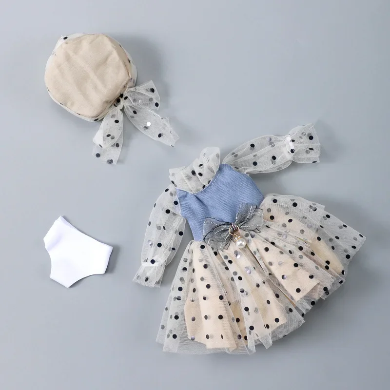 Retro séria 1/6 Doll Lace Dress Suit 28cm Detské doplnky pre bábiky s klobúkom vhodné na 12 palcovú bábiku