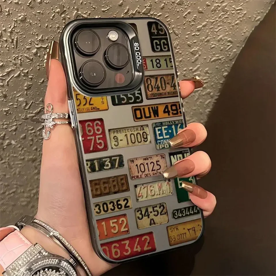Retro v štýle vozidla pre auto pre iPhone 15 16 14 plus 11 12 13 Pro Max 7 8 xs xr tvrdá módna obálka pre mužov