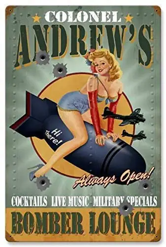 Retro vinobranie kovové plakety znak bombardér bombardovanie pin UP Girl Sexy dáma pre domácu garáž bar kuchy