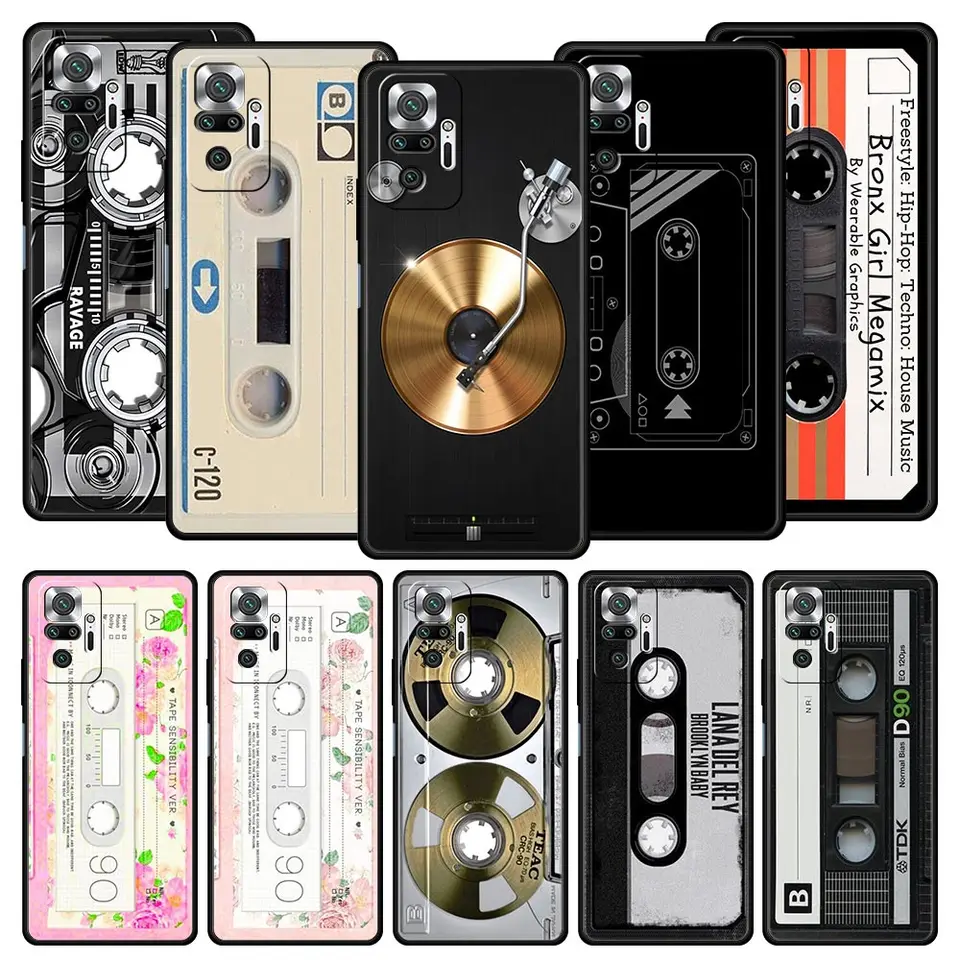 Retro vinobranie starý puzdro na kazetu pre telefón pre telefón Xiaomi Redmi Note 13 12 5G 11 Pro Plus 4G 9s 9 8 7 9T 13C 12C 10C 9C 9A Kryt