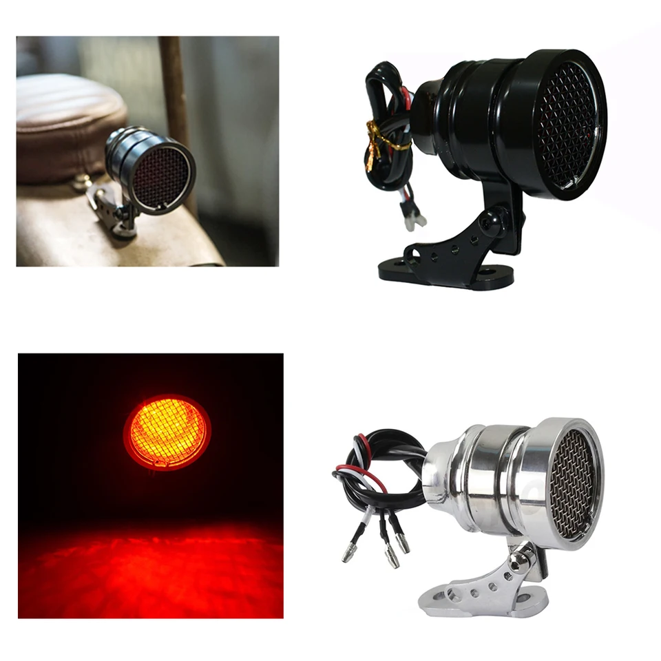 Retro zadné zadné svetlo Universal Cafe Racer Vintage Taillight Mesh brzdová brzdová lampa Motocykel retro bicykel zadné svetlo pre Harley