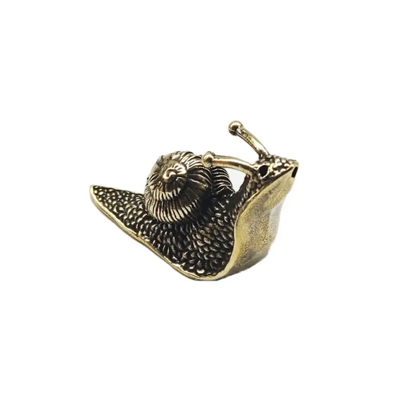 Retro čistý medený mini slimák s malým ornamentom dekorácie starožitné mosadzné zviera miniatúrne figuríny remeselníkov