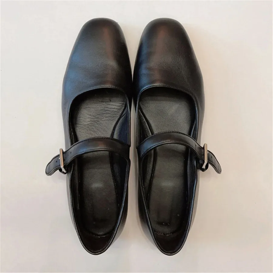 Retro štvorcové špičky dámske byty tanečné topánky Žena 2024 Trend móda Mary Janes Lazy Laafers Black Comfort Walking Flat topánky