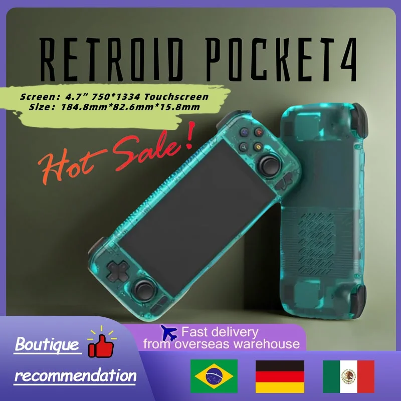 Retroid vrecko 4 RP4 4G+128G WiFi 6.0 Ručná herná konzola 4.7inch dotykovej obrazovky 5000 mAh Android 13 Bluetooth Detské darčeky